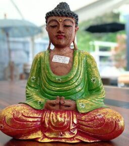 Holz Buddha XXS farbig